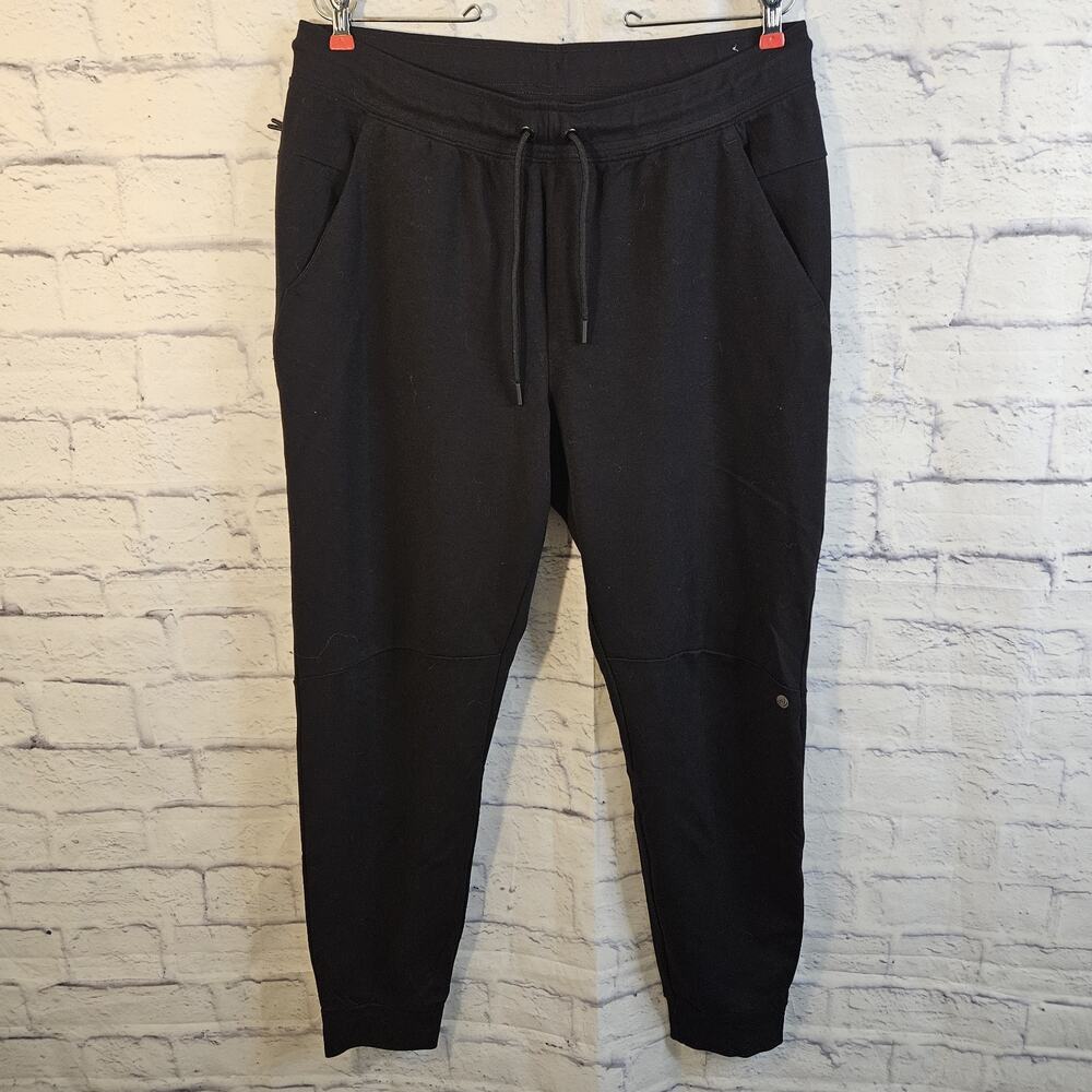 APANA Jogger Pants, Sz Large, Pull-on, Tapered Leg, Black